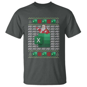 Funny Christmas Accountant T Shirt Excel REF Error Spreadsheet Santa Gift TS02 Dark Heather Print Your Wear