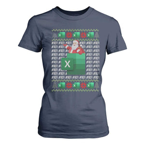 Funny Christmas Accountant T Shirt For Women Excel REF Error Spreadsheet Santa Gift TS02 Navy Print Your Wear