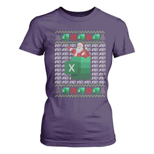 Funny Christmas Accountant T Shirt For Women Excel REF Error Spreadsheet Santa Gift TS02 Purple Print Your Wear