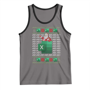 Funny Christmas Accountant Tank Top Excel REF Error Spreadsheet Santa Gift TS02 Deep Heather Black Print Your Wear