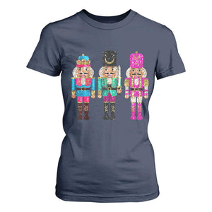 Christmas Nutcracker T Shirt For Women Sequin Sparklle Festive Xmas Vintage TS02 Navy Print Your Wear