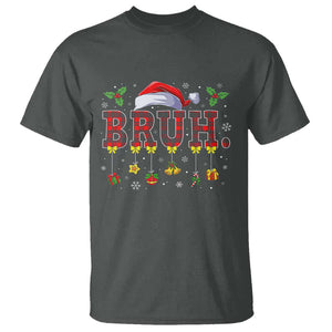 Christmas Bruh T Shirt Red Plaid Retro Xmas Pajamas Matching TS02 Dark Heather Print Your Wear