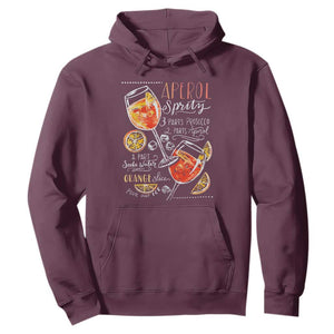 Aperol Spritz Hoodie Cocktail Recipe Drinking Lover Gift TS02 Maroon Print Your Wear