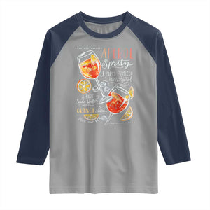 Aperol Spritz Raglan Shirt Cocktail Recipe Drinking Lover Gift TS02 Sport Gray Navy Print Your Wear