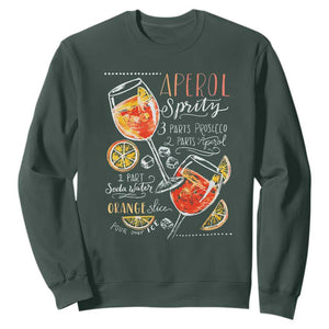 Aperol Spritz Sweatshirt Cocktail Recipe Drinking Lover Gift TS02 Dark Forest Green Print Your Wear