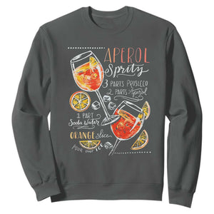 Aperol Spritz Sweatshirt Cocktail Recipe Drinking Lover Gift TS02 Dark Heather Print Your Wear