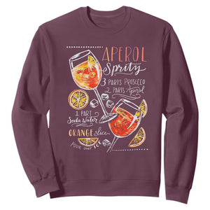 Aperol Spritz Sweatshirt Cocktail Recipe Drinking Lover Gift TS02 Maroon Print Your Wear