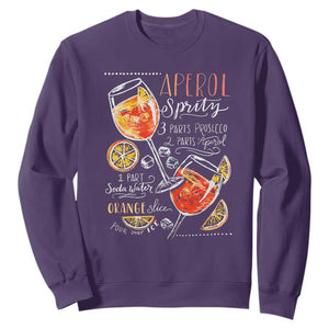 Aperol Spritz Sweatshirt Cocktail Recipe Drinking Lover Gift TS02 Purple Print Your Wear