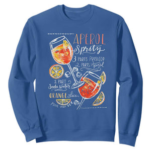Aperol Spritz Sweatshirt Cocktail Recipe Drinking Lover Gift TS02 Royal Blue Print Your Wear