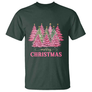 Pink Christmas Tree Farm T Shirt Merry Xmas Ornaments Family Holiday Pajamas TS02 Dark Forest Green Print Your Wear