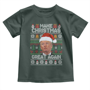 Funny Christmas Trump Toddler T Shirt Make Xmas Great Again Donald Kiss Pajamas TS02 Dark Forest Green Print Your Wear