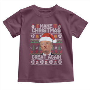 Funny Christmas Trump Toddler T Shirt Make Xmas Great Again Donald Kiss Pajamas TS02 Maroon Print Your Wear
