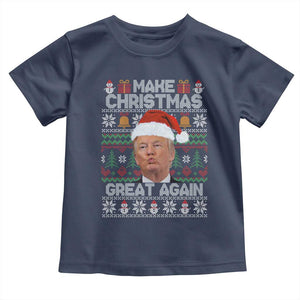 Funny Christmas Trump Toddler T Shirt Make Xmas Great Again Donald Kiss Pajamas TS02 Navy Print Your Wear