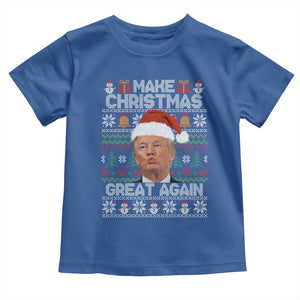 Funny Christmas Trump Toddler T Shirt Make Xmas Great Again Donald Kiss Pajamas TS02 Royal Blue Print Your Wear