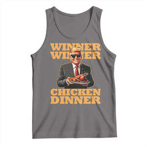 Trump Won 2024 Winner Tank Top Funny Winner Chicken Dinner TS02 Deep Heather Print Your Wear