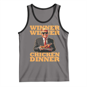 Trump Won 2024 Winner Tank Top Funny Winner Chicken Dinner TS02 Deep Heather Black Print Your Wear