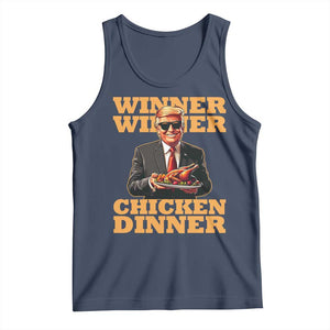 Trump Won 2024 Winner Tank Top Funny Winner Chicken Dinner TS02 Navy Print Your Wear