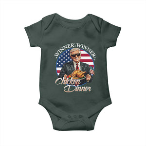 Trump Won 2024 Winner Baby Onesie Funny Winner Chicken Dinner American Flag TS02 Print Your Wear
