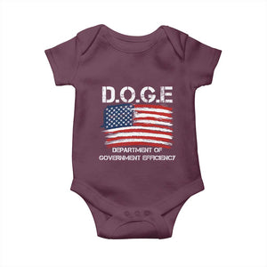 Trump Elon 2024 Baby Onesie D.O.G.E Department Of Government Efficiency DOGE TS02 Maroon Print Your Wear
