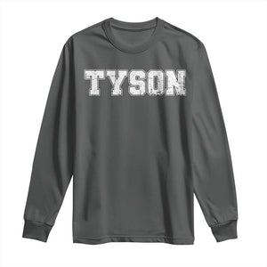 Team Tyson Long Sleeve Shirt Family Personalized Name Retro Vintage Minimalism TS02 Dark Heather Print Your Wear
