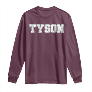 Team Tyson Long Sleeve Shirt Family Personalized Name Retro Vintage Minimalism TS02 Maroon Print Your Wear