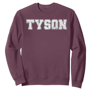 Team Tyson Sweatshirt Family Personalized Name Retro Vintage Minimalism TS02 Maroon Print Your Wear