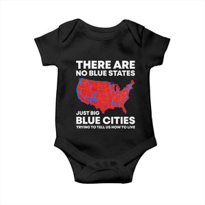 American Republican 2024 Baby Onesie There Are No Blue States Only Big Blue Cities America Map TS02 Black Print Your Wear