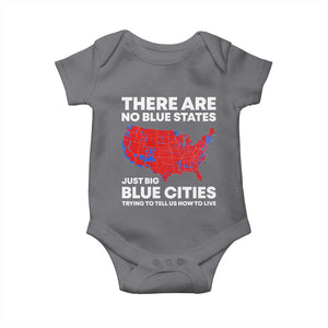 American Republican 2024 Baby Onesie There Are No Blue States Only Big Blue Cities America Map TS02 Charcoal Print Your Wear