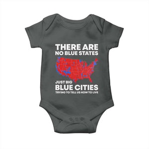 American Republican 2024 Baby Onesie There Are No Blue States Only Big Blue Cities America Map TS02 Dark Heather Print Your Wear