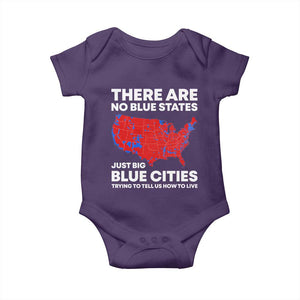 American Republican 2024 Baby Onesie There Are No Blue States Only Big Blue Cities America Map TS02 Purple Print Your Wear