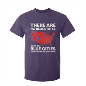 American Republican 2024 T Shirt For Kid There Are No Blue States Only Big Blue Cities America Map TS02 Purple Print Your Wear