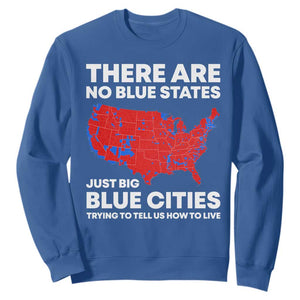 American Republican 2024 Sweatshirt There Are No Blue States Only Big Blue Cities America Map TS02 Royal Blue Print Your Wear