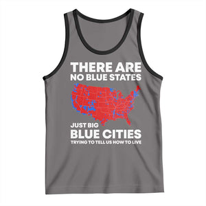 American Republican 2024 Tank Top There Are No Blue States Only Big Blue Cities America Map TS02 Deep Heather Black Print Your Wear