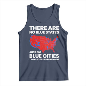 American Republican 2024 Tank Top There Are No Blue States Only Big Blue Cities America Map TS02 Navy Print Your Wear