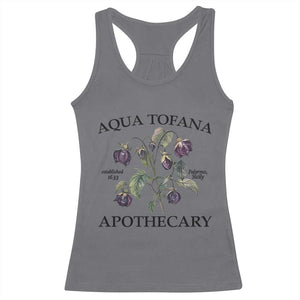 Funny Feminist Vintage Aqua Tofana Apothecary Graphic Minimalism Racerback Tank Top TS02 Charcoal Print Your Wear