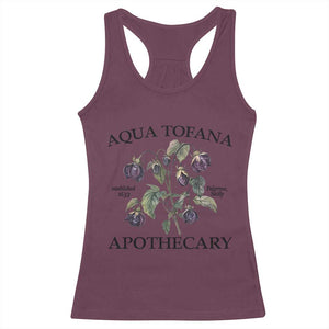Funny Feminist Vintage Aqua Tofana Apothecary Graphic Minimalism Racerback Tank Top TS02 Maroon Print Your Wear