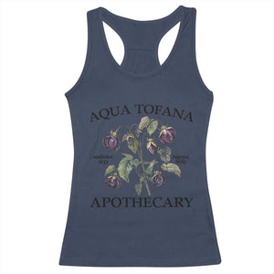 Funny Feminist Vintage Aqua Tofana Apothecary Graphic Minimalism Racerback Tank Top TS02 Navy Print Your Wear