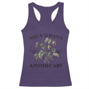 Funny Feminist Vintage Aqua Tofana Apothecary Graphic Minimalism Racerback Tank Top TS02 Purple Print Your Wear