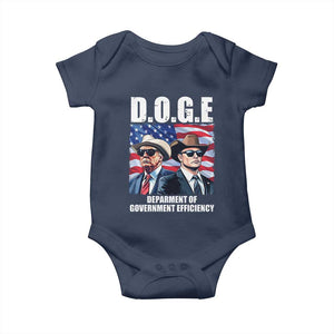 Trump Elon 2024 Baby Onesie D.O.G.E Department Of Government Efficiency TS02 Navy Print Your Wear