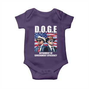 Trump Elon 2024 Baby Onesie D.O.G.E Department Of Government Efficiency TS02 Purple Print Your Wear