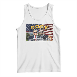 Trump Elon 2024 Tank Top D.O.G.E DOGE Department Of Government Efficiency TS02 White Print Your Wear
