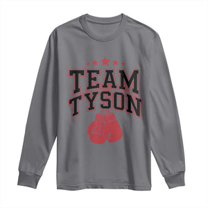 Team Tyson Long Sleeve Shirt Family Personalized Name Retro Red TS02 Charcoal Print Your Wear