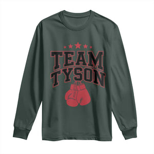 Team Tyson Long Sleeve Shirt Family Personalized Name Retro Red TS02 Dark Forest Green Print Your Wear