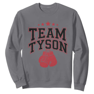 Team Tyson Sweatshirt Family Personalized Name Retro Red TS02 Charcoal Print Your Wear