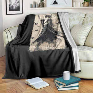 Samurai Cat Graphic Throw Blanket Warrior Vintage Japanese Art Anime TS02 Print Your Wear