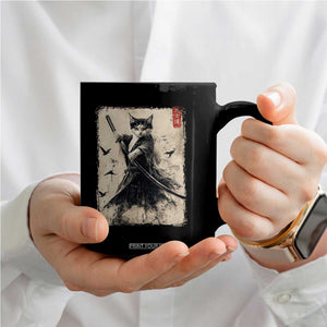 Samurai Cat Graphic Coffee Mug Warrior Vintage Japanese Art Anime TS02 Print Your Wear