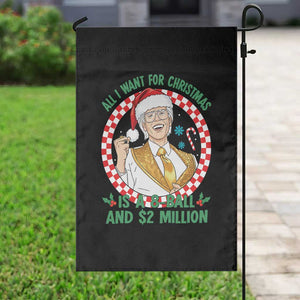 Funny Christmas Wish Billy Meme Garden Flag A 8 Ball and 2 Million Dollars Baby Uncle Santa Hat TS02 Print Your Wear