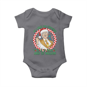 Funny Christmas Wish Billy Meme Baby Onesie A 8 Ball and 2 Million Dollars Baby Uncle Santa Hat TS02 Charcoal Print Your Wear