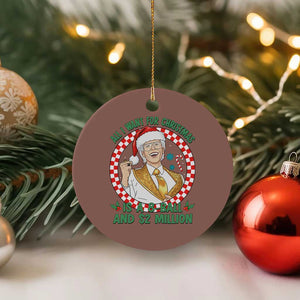 Funny Christmas Wish Billy Meme Ceramic Ornament A 8 Ball and 2 Million Dollars Baby Uncle Santa Hat TS02 1pc Mocha Print Your Wear