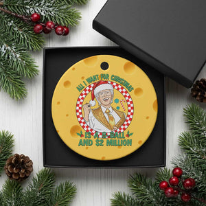 Funny Christmas Wish Billy Meme Ceramic Ornament A 8 Ball and 2 Million Dollars Baby Uncle Santa Hat TS02 1pc Yellow Cheese Print Your Wear